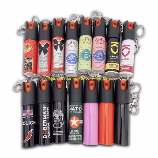 20 ml, 40 ml, 60 ml weibliche Selbstverteidigung mit Schlüsselanhänger-Pfefferspray