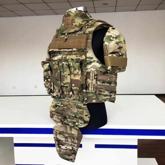 Fabrikpreis Mc Acu Au Camouflage Army Taktischer Schnellverschluss Vollschutz Große Größe Nij Iiia IV Br3 Ballistische Br5 Kugelsichere Weste für militärische Swat-Soldaten